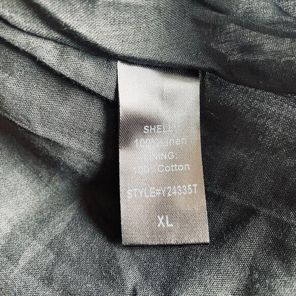 Pomander Place Ares Dress Linen Puff Short Sleeve Mini Black Size XL NEW - Picture 9 of 10